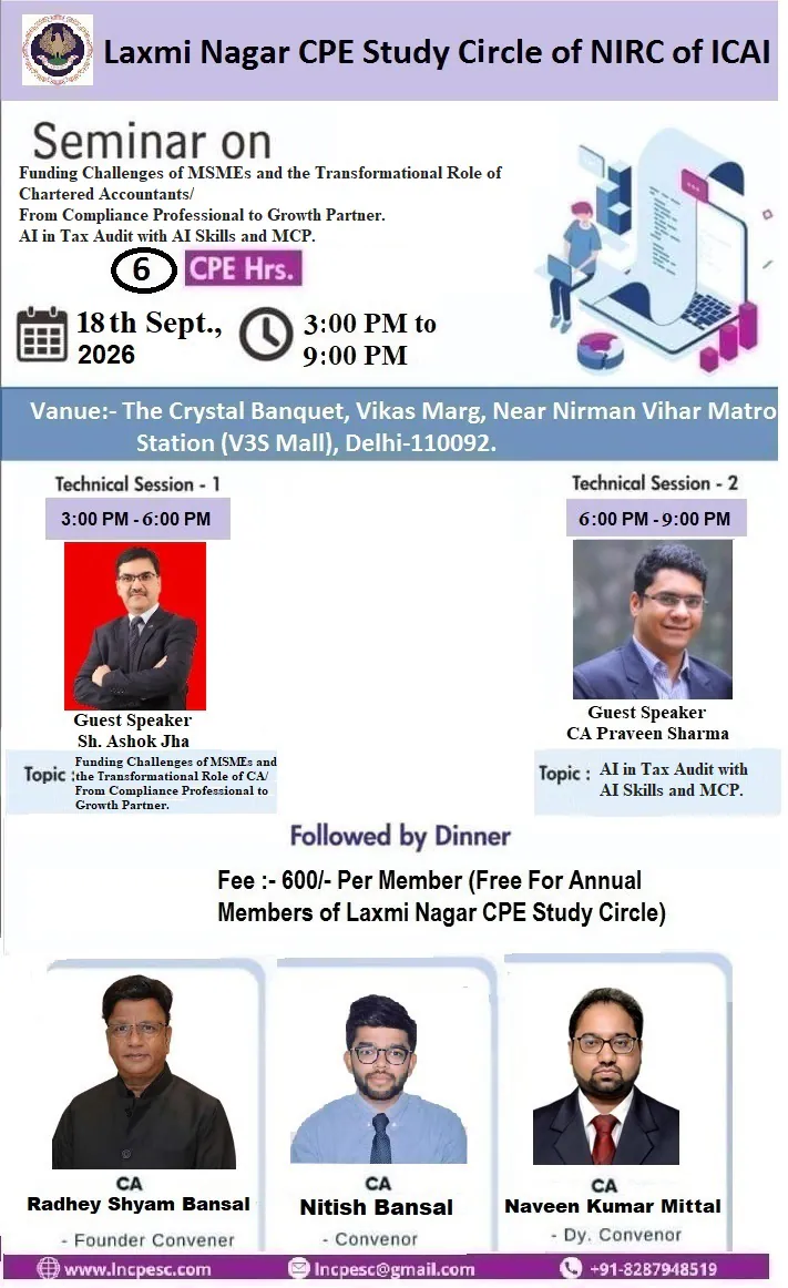 Business Health Assessment Beyond Turnover and Profit webinar by IIA Delhi Chapter, 3 October 2026