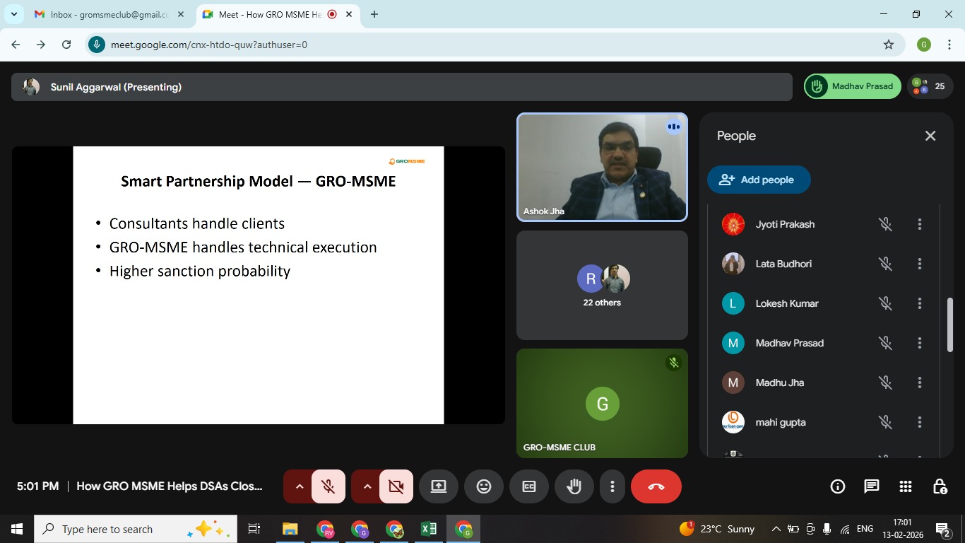 GRO-MSME MSME funding webinar screenshot 2