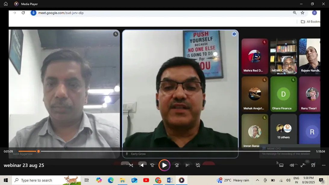 GRO-MSME unsecured loan webinar speakers discussing funding strategies for MSMEs