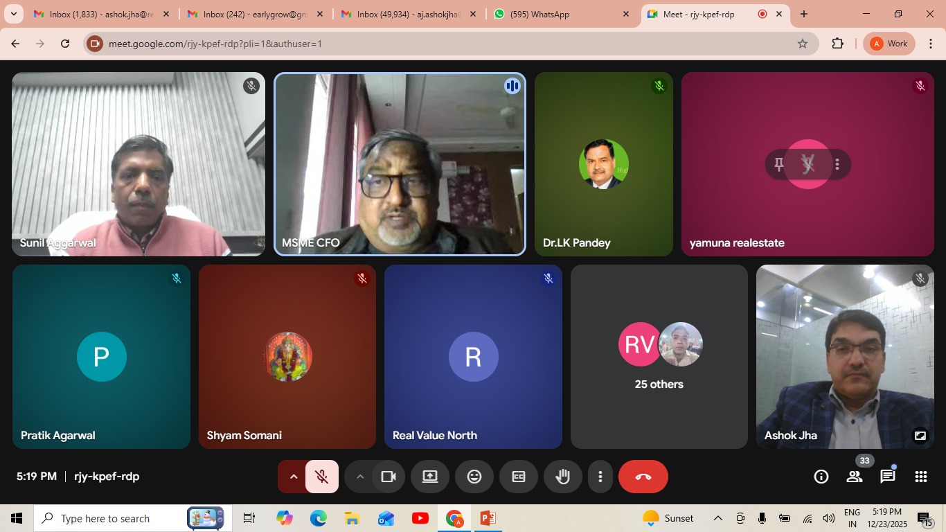Agri Finance webinar screenshot highlighting knowledge sharing on agricultural funding and MSME growth