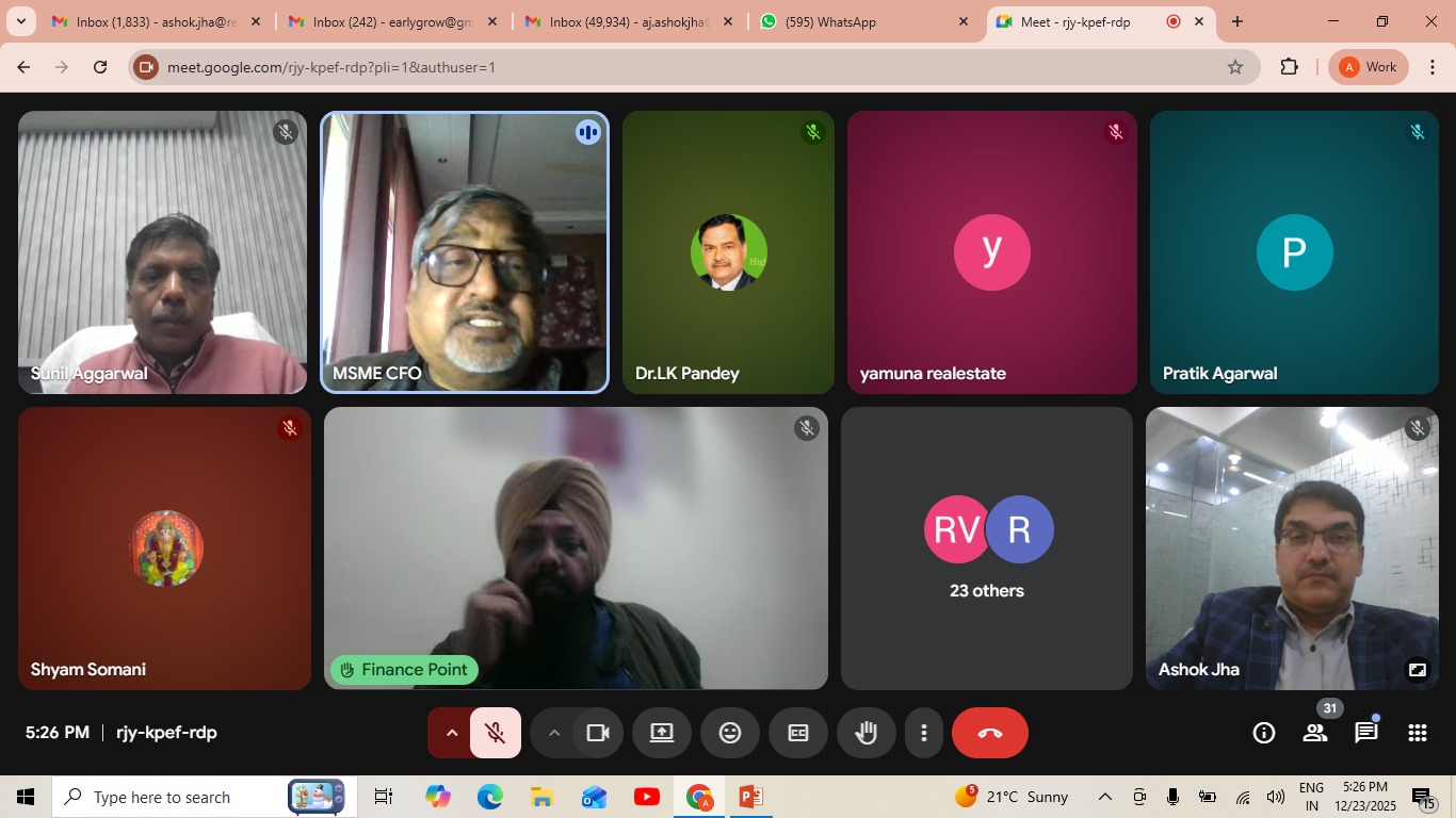 GRO-MSME webinar panel discussion on agri finance, financial planning, and institutional support for agriculture