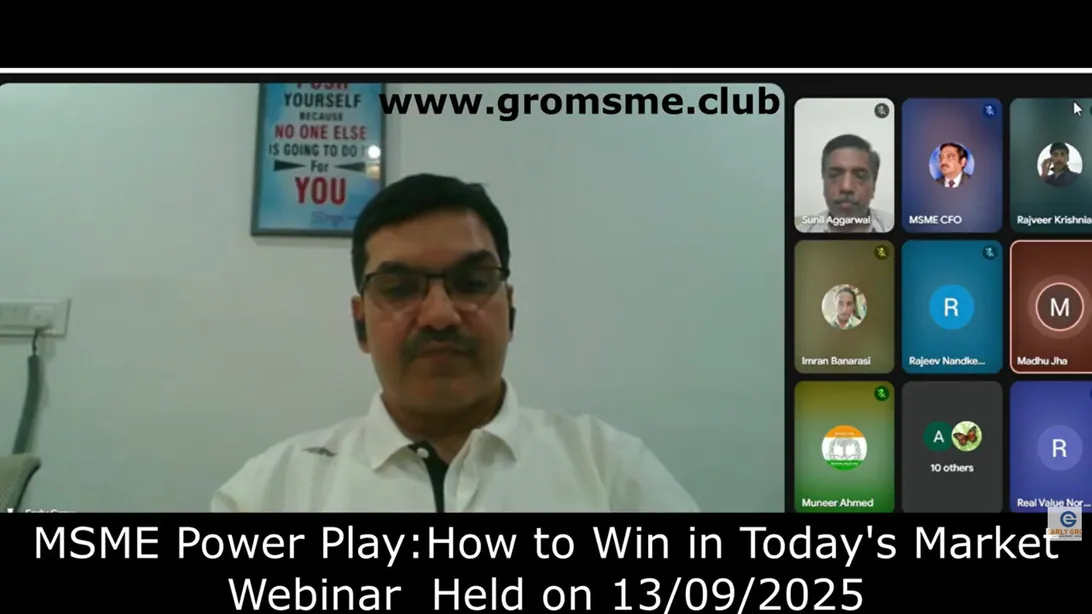 GRO-MSME Power Play webinar speakers discussing MSME growth strategies